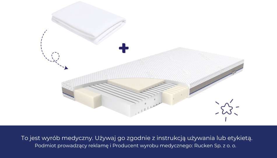 Materac dziecięcy STABIL 120x60 i ochraniacz HYDRO MAX